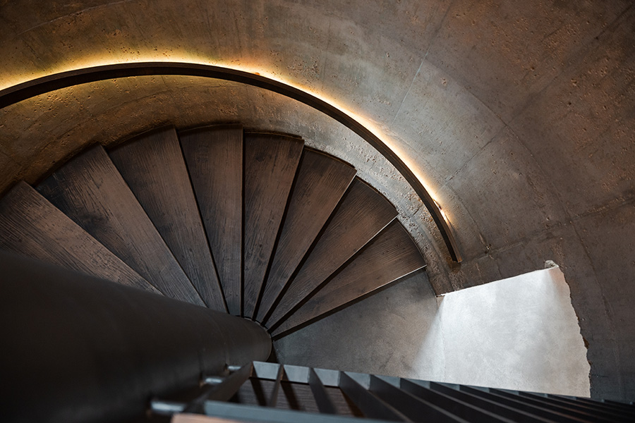Treppenaufgang im alten Getreidesilo